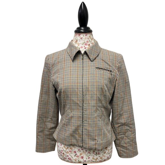 Petite Sophisticate Jackets & Blazers - 🧥 Petite Sophisticate Plaid Jacket US 8 Vintage 90s Preppy Zip Cotton Coat